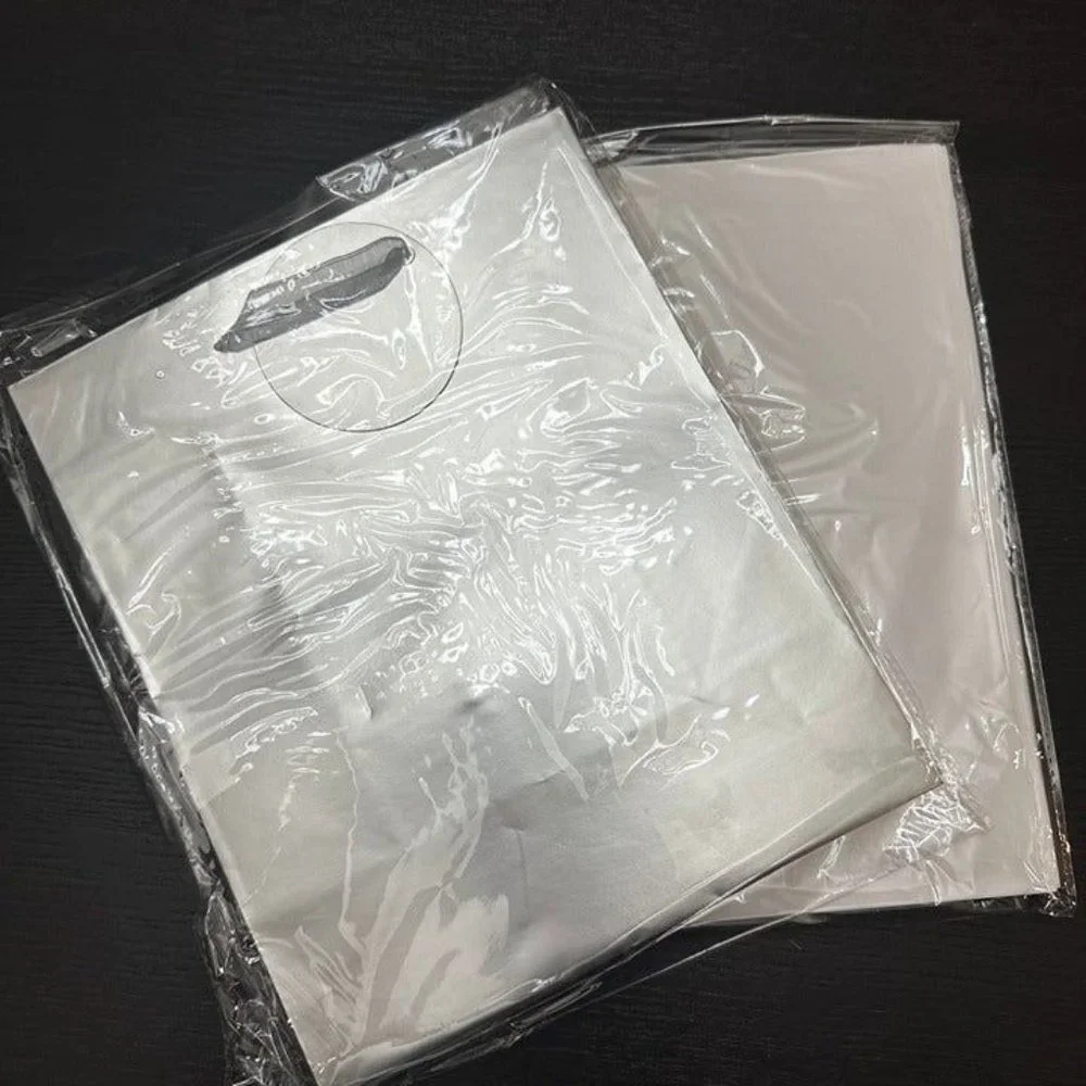 Set of Four Silver Gift Bags with Matching Tissue Paper